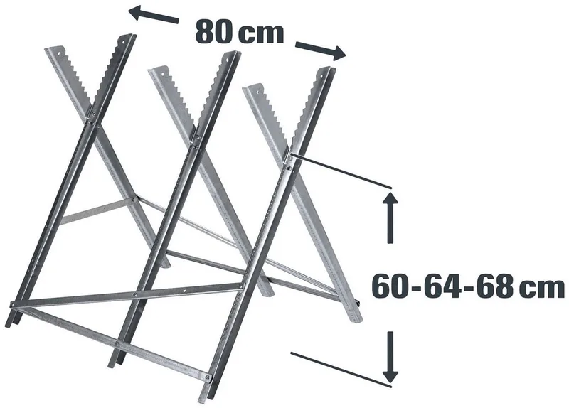 Zaagbok - Max. belasting: 150 kg - Lengte: ca. 80 cm - Inklapbaar - Max. diameter houtblokken: Ø30 cm - 3 werkhoogtes: 60, 64 en 68 cm de Einhell – image du produit 4 sur 5