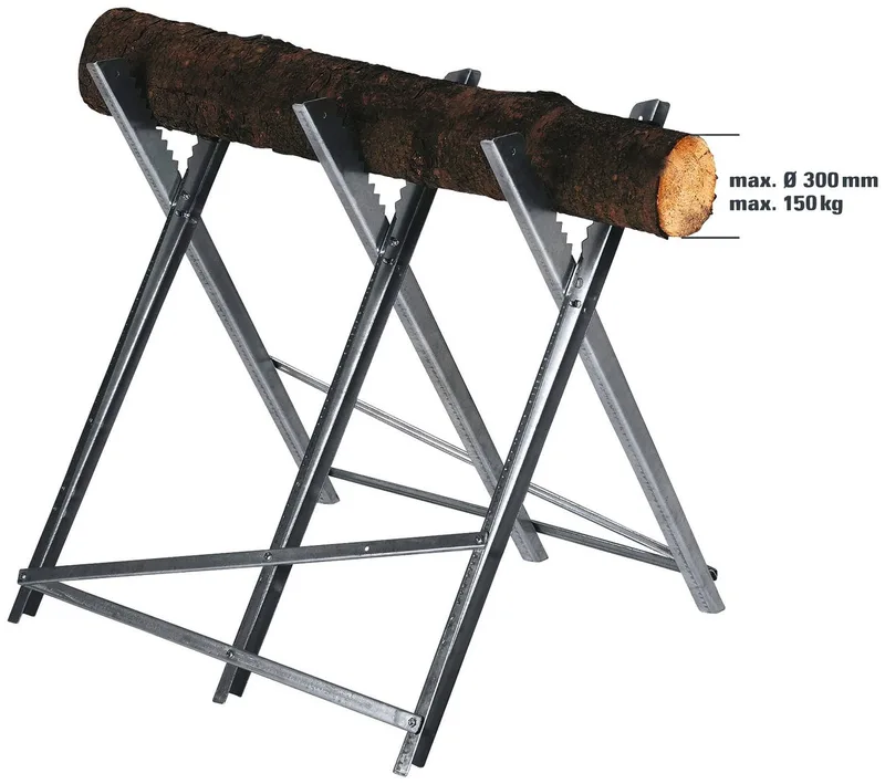 Zaagbok - Max. belasting: 150 kg - Lengte: ca. 80 cm - Inklapbaar - Max. diameter houtblokken: Ø30 cm - 3 werkhoogtes: 60, 64 en 68 cm de Einhell – image du produit 3 sur 5