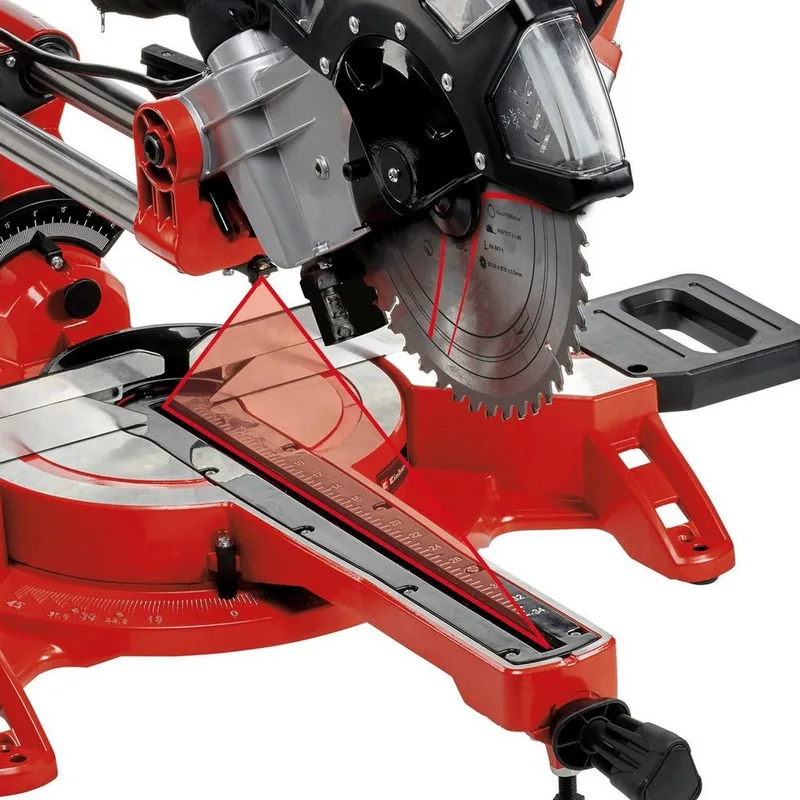 TC-SM 2534/1 Dual Afkort-, kap- en verstekzaag 2100 W 250 mm van Einhell, Rood, Zwart – productafbeelding 3 van 5