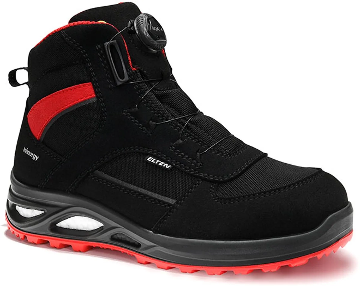Hannah XXTL BOA® Black-Red Mid ESD S3 von Elten, Schwarz – Produktbild