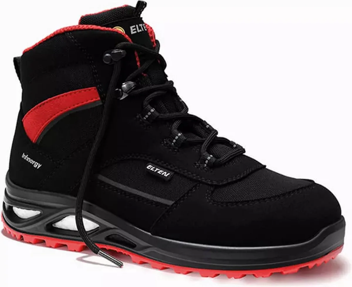Hannah XXTL Halfhoog ESD S3 Zwart/Rood från Elten, Svart – produktbild
