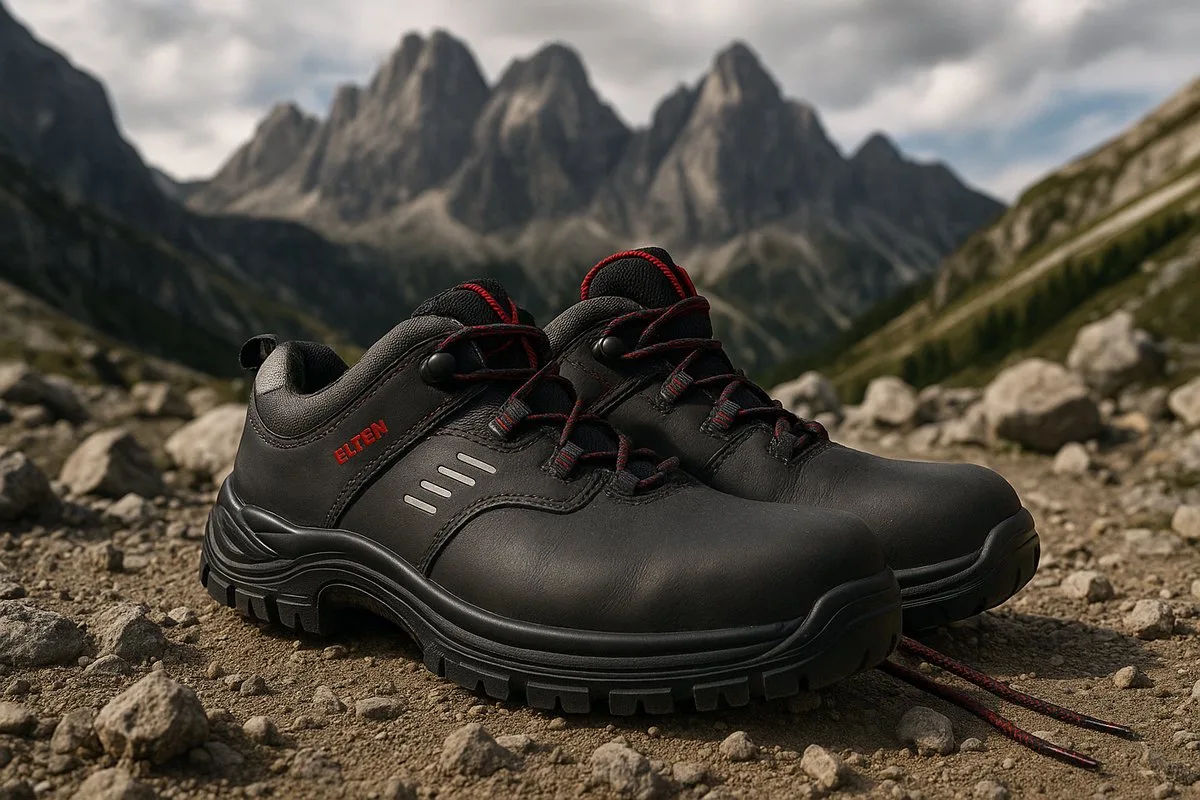 Todd Low ESD S3 Veiligheidsschoenen – Laag model, Zwart met rode accenten – Antistatisch & waterafstotend de Elten, Noir, 44 – image du produit