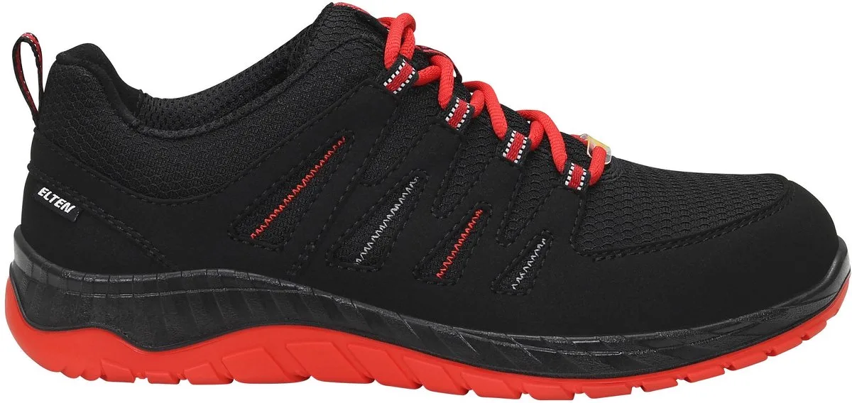 Werkschoenen - MADDOX black-red Low ESD S3 - Unisex van Elten, Zwart, Rood – productafbeelding