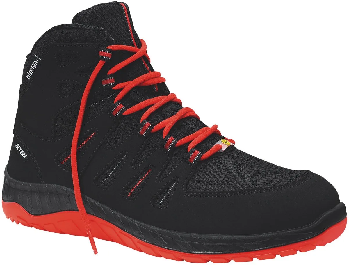 Werkschoenen - MADDOX black-red Mid ESD S3 - Unisex van Elten, Zwart, Rood – productafbeelding