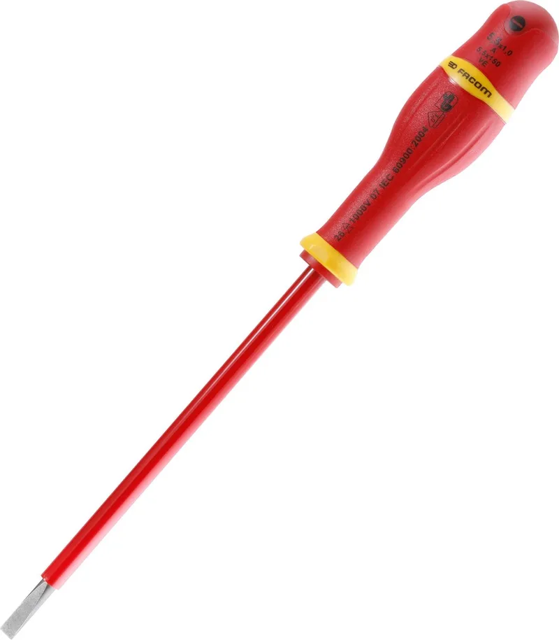 AT3.5X100VE - Tot 1000 Volt geïsoleerde PROTWIST® schroevendraaier voor sleufschroeven by Facom, Red – product image