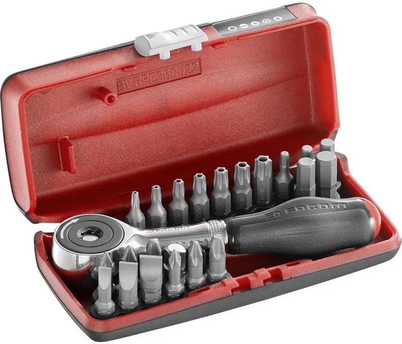 Bitset 1/4 met Ratel R.PE360 - 22-delig - R.PE360J22PB de Facom, Kleurloos – image du produit