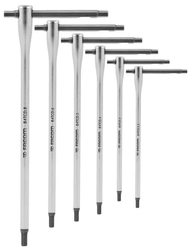 Jeu de clés mâles coudées Facom 84TCD.J6 6 pans intérieurs 6 pièces de Facom – image du produit 2 sur 2