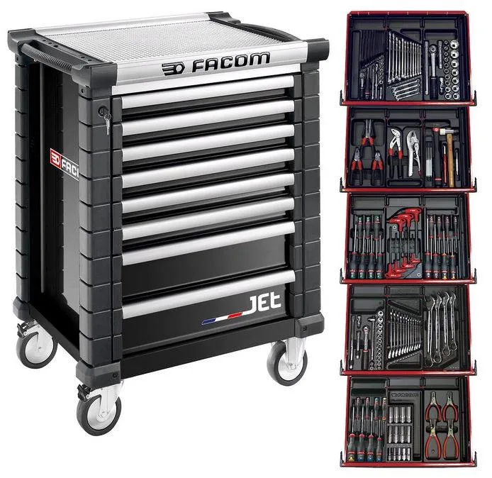 Gereedschapswagen 8 laden, met 5 gevulde laden - Zwart - JETCM175GBNL de Facom – image du produit