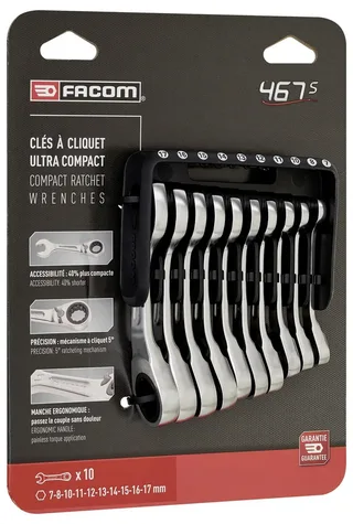 Knarren-Ring-Maulschlüssel-Set 10-tlg by Facom – product image 2 of 2