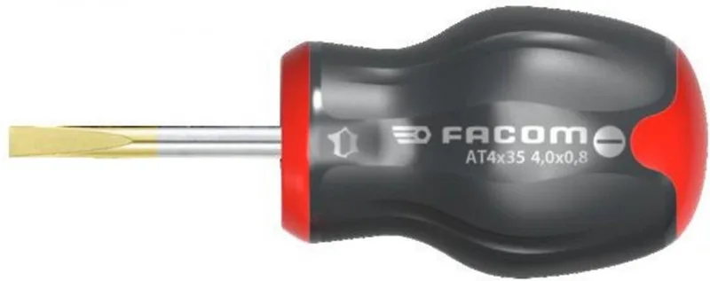 PROTWIST® schroevendraaier voor sleufschroeven - kort bled - AT4X25 by Facom, Red – product image