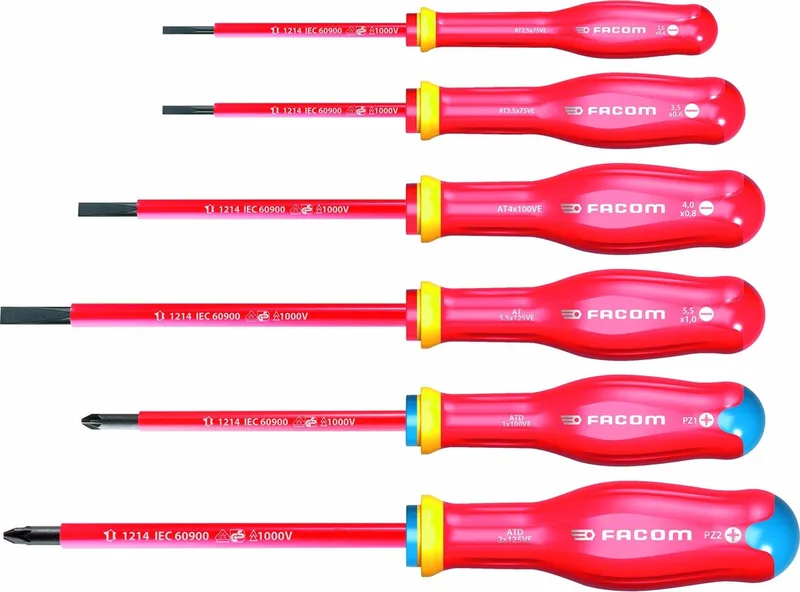 SET VAN 6 1000V schroevendraaiers - ATDVE.J6PB van Facom, Kleurloos – productafbeelding