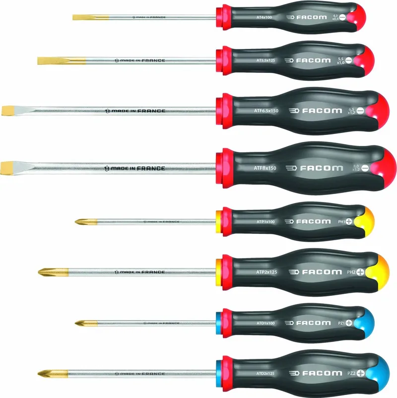 Set van 8 schroevendraaiers - AT.J8PB van Facom, Zwart – productafbeelding