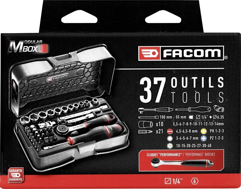 Steckschlüssel-Adapter-Set 1/4 (6.3 mm) 37teilig R.161-6P6PB by Facom – product image