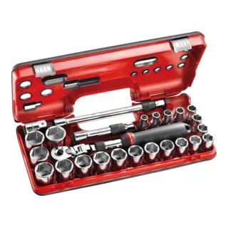 25-delige DOPPENSET 1/2" met VERLENGDE RATEL van Facom – productafbeelding