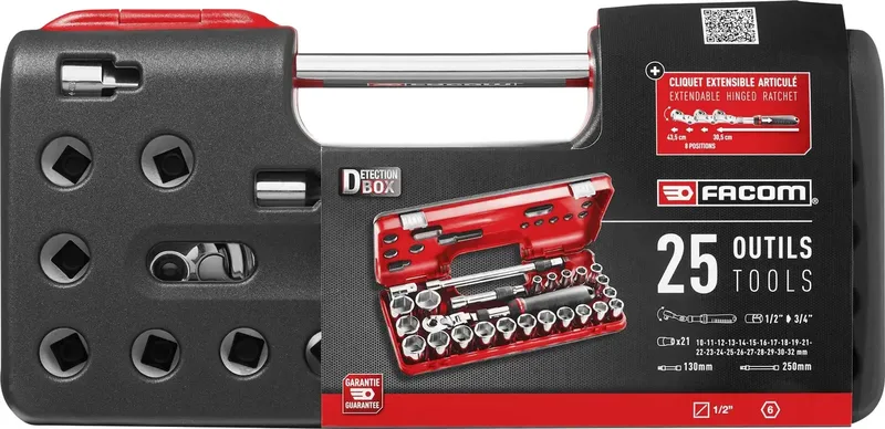 Steckschlüsselsatz metrisch 1/2 (12.5 mm) 25teilig SXL.DBOX3PB by Facom – product image