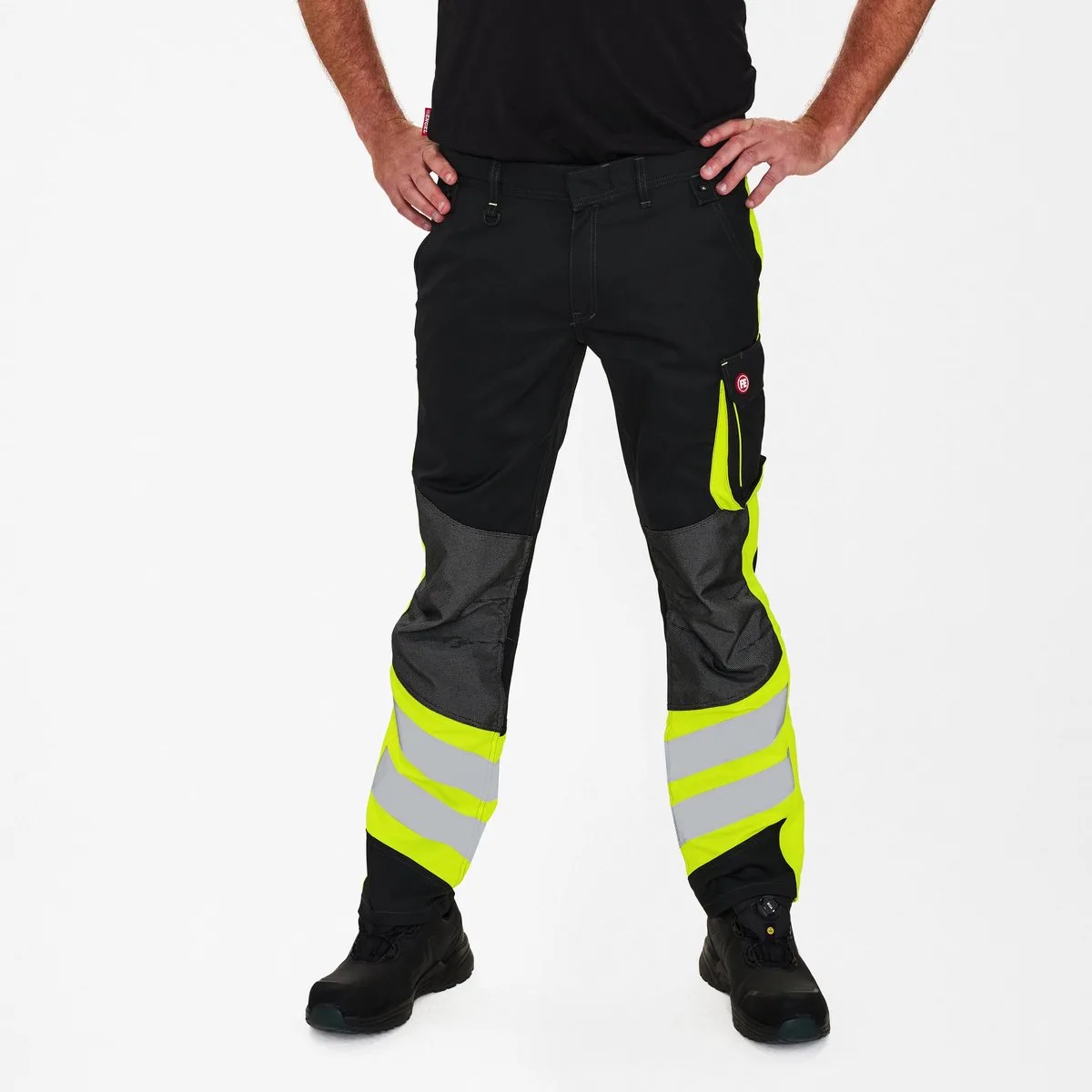 Cargo werkbroek 2870-217 - Black / Hi-vis Yellow de FE Engel, Noir, Hi-vis Yellow, 48 – image du produit