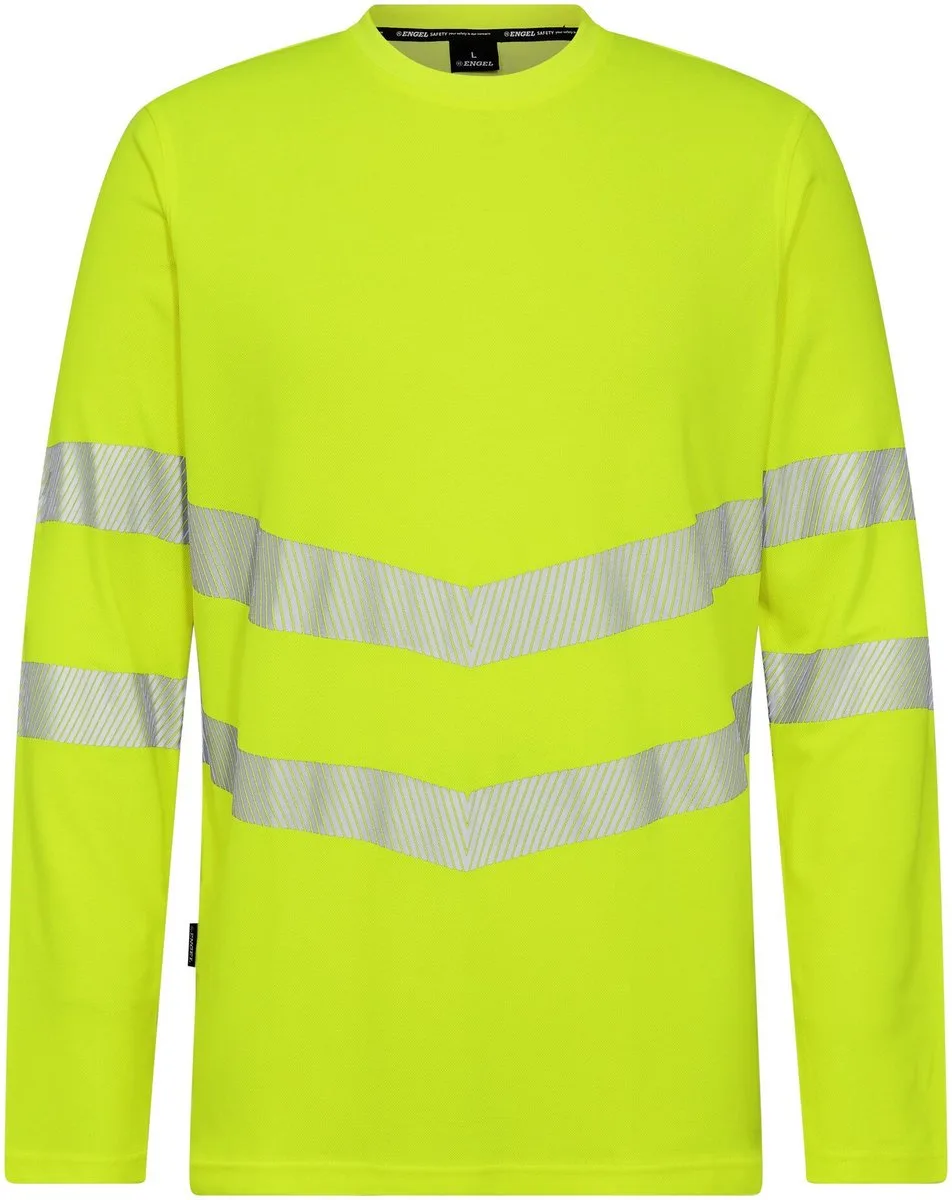 Safety-T-shirt met lange mouwen 9555-195 - Hi-vis Yellow de FE Engel, Hi-vis Yellow, S – image du produit