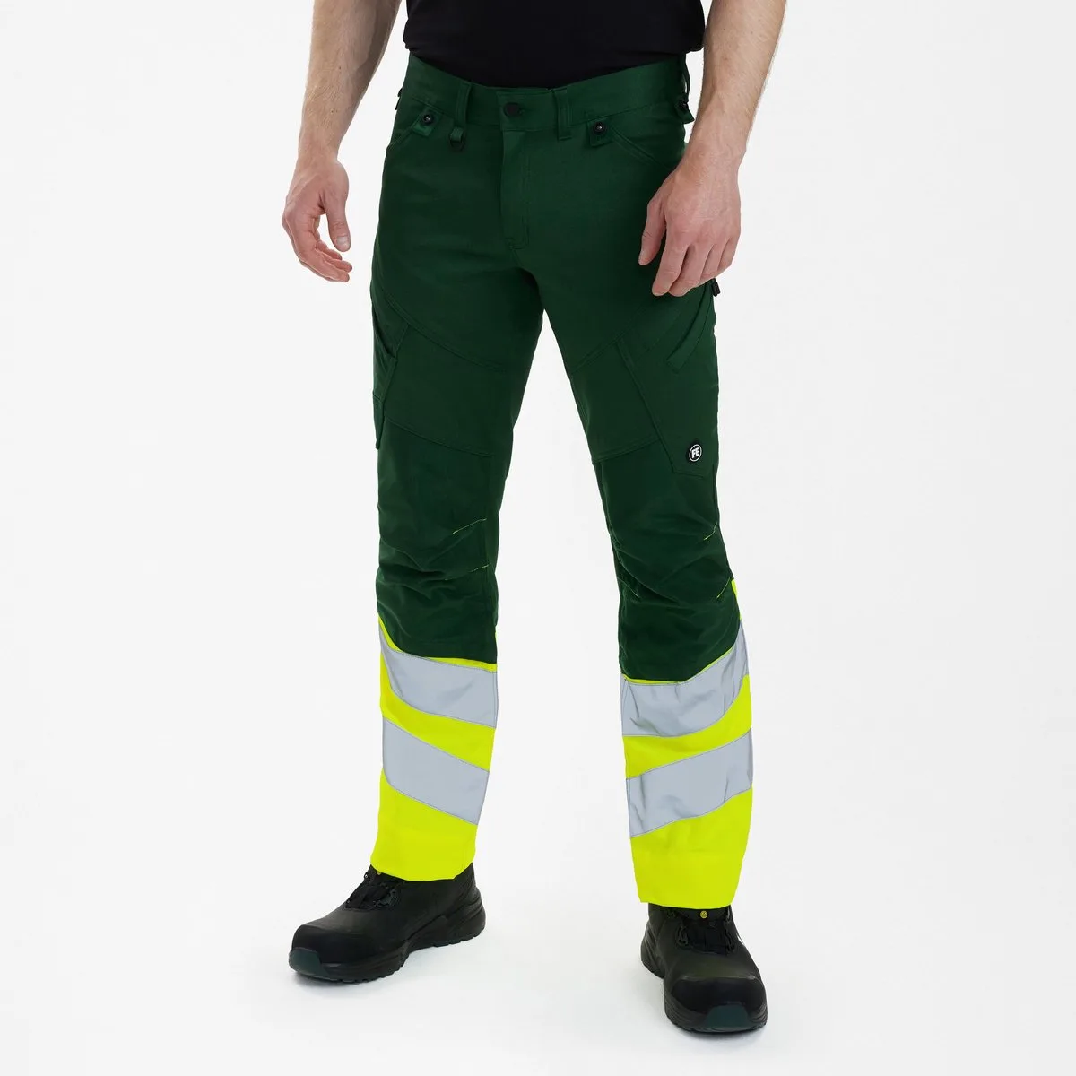 Safety werkbroek met 2-weg stretch 2546-314 - Green / Hi-vis Yellow von FE Engel, Grün, Hi-vis Yellow, 54 – Produktbild