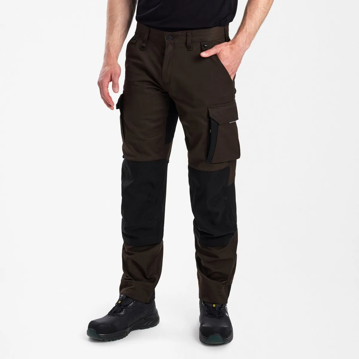 X-treme werkbroek met stretchstof 0362-740 - Mocha Brown van FE Engel, Mocha Brown, Zwart, 44 – productafbeelding