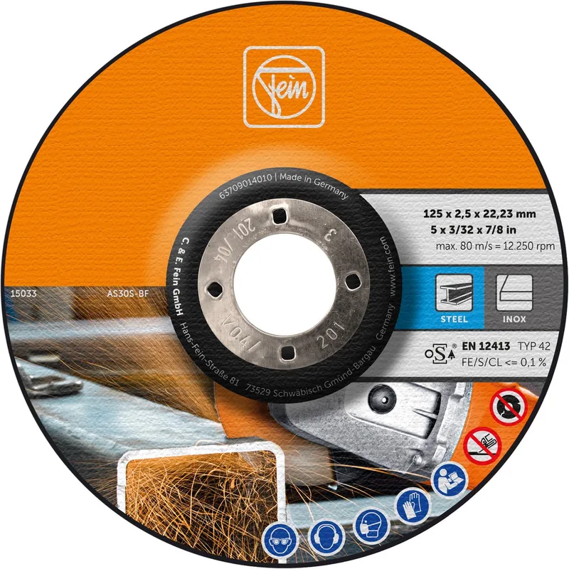 63709014010 Doorslijpschijf gebogen 125 mm 25 stuk(s) by Fein – product image