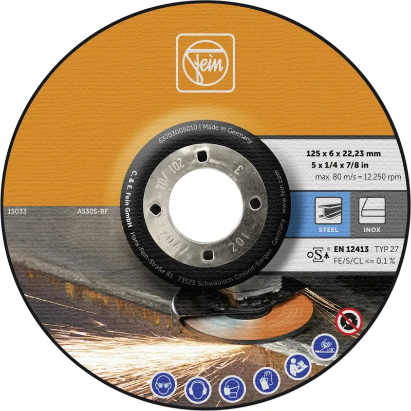 Fein 63703005010 Schruppscheibe gekröpft Durchmesser 125 mm Bohrungs-Ø 22.23 mm 10 St. by Fein – product image