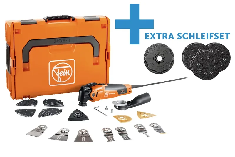 MM 500 PLUS CE-Set 72296775000 Multifunktionswerkzeug inkl. Koffer, mit Zubehör 350 W von Fein – Produktbild