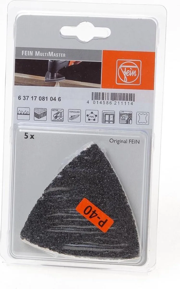 Schuurpapier 40 korrel 5 stuks 63717081046 van Fein – productafbeelding