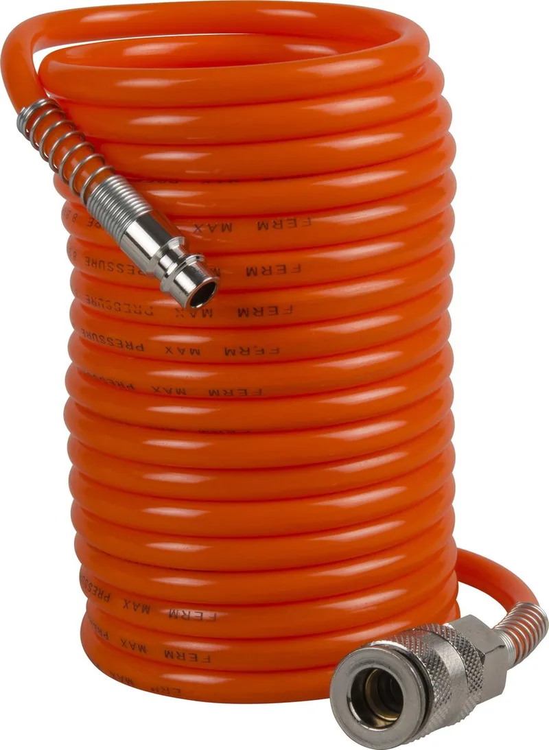 ATA1026 - Spiraalslang - 5 meter - Maximale - Werkdruk - 8 bar - DIN - Orion - Snelkoppeling - Universeel - Zeer geschikt voor alle de Ferm – image du produit
