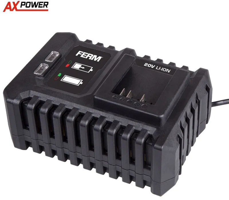 AX-POWER - CDA1175 - Snellader - 20V - Li-Ion - LED-indicatielichten - Voor - AX-Power - 4.0Ah accu - 2.0Ah accu - 1.5Ah accu - ook geschikt voor: - FX-Power - Super snellader - 4A by Ferm – product image