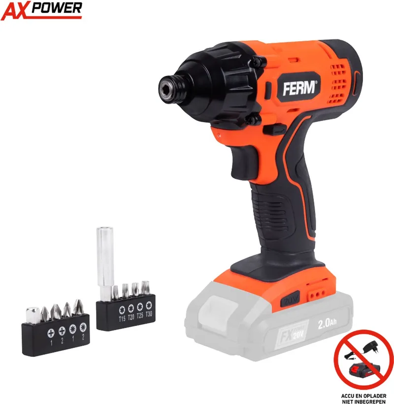 AX-POWER - CDM1165 - Accu Slagschroevendraaier - 20V - Zonder accu en zonder lader - Geschikt voor FX-Power en AX-Power range - Draadloze slagschroevendraaier - Impact driver - FX -Orange by Ferm – product image