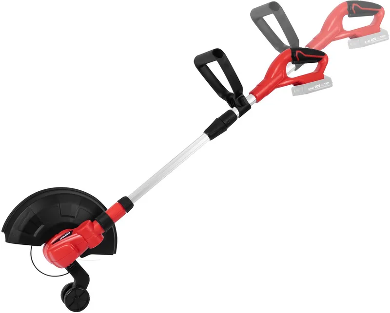 AX-POWER - GTM1004 - Grastrimmer - voor - 20V - accu - Zonder accu en lader - Telescopische steel - Steunwiel - Verdraaibare kop - Kantelbare steel - Plant beschermbeugel - Instelbare handgreep - Veiligheidsschakelaar - Snoerloze grasstrimmer van Ferm – productafbeelding