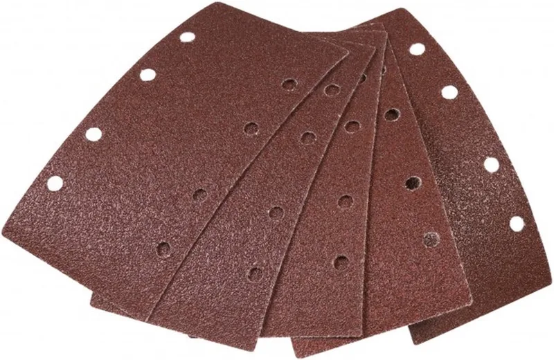 PSA1031 - Schuurpapier - 93x185mm - Klittenbandrug - Set - 5 stuks: - 1xP60 - 2xP80 - 2xP120 - Universeel - Zeer geschikt - Voor - PSM1042 - Schuurmachine de Ferm – image du produit