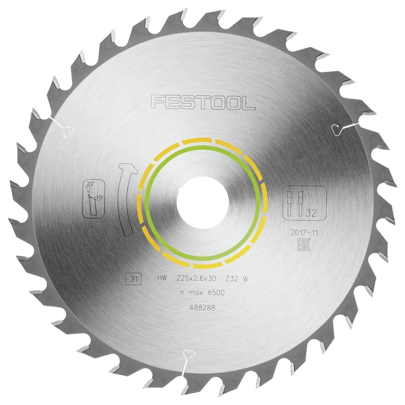 488288 / 225x2,6x30 W32 Cirkelzaagblad - 225 x 30 x 32T - Hout de Festool – image du produit 2 sur 2