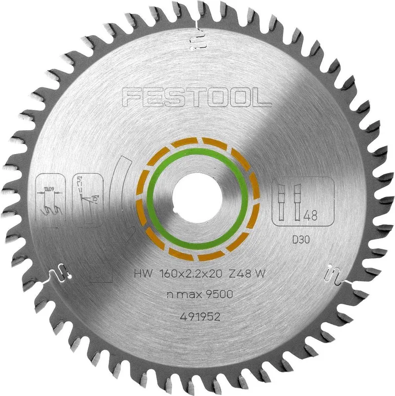 491952 / 160x2,2x20 W48 Cirkelzaagblad - 160 x 20 x 48T - Hout de Festool – image du produit