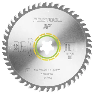 492050 / 190x2,4 FF W48 Cirkelzaagblad - 190 x FF x 48T - Hout de Festool – image du produit 2 sur 2