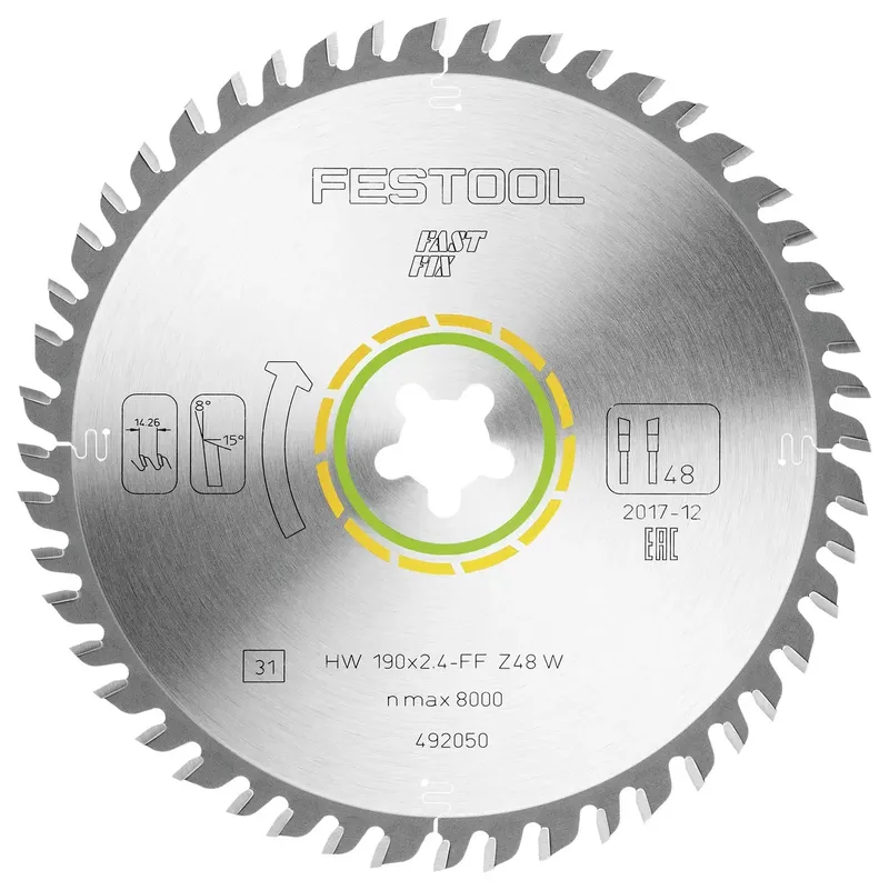 492050 / 190x2,4 FF W48 Cirkelzaagblad - 190 x FF x 48T - Hout de Festool – image du produit 2 sur 2
