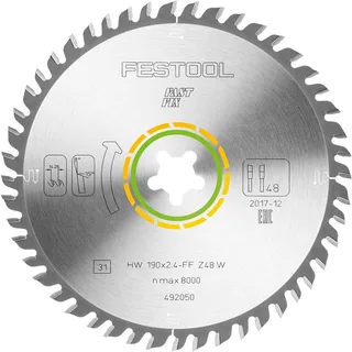 492050 / 190x2,4 FF W48 Cirkelzaagblad - 190 x FF x 48T - Hout de Festool – image du produit 1 sur 2