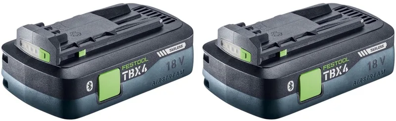 accuset 2x BP 18 TBX 4 C-ASI Tabless accupack 18 V 4,0 Ah Li-Ion (2x 578745) Bluetooth met laadstatusindicator van Festool – productafbeelding