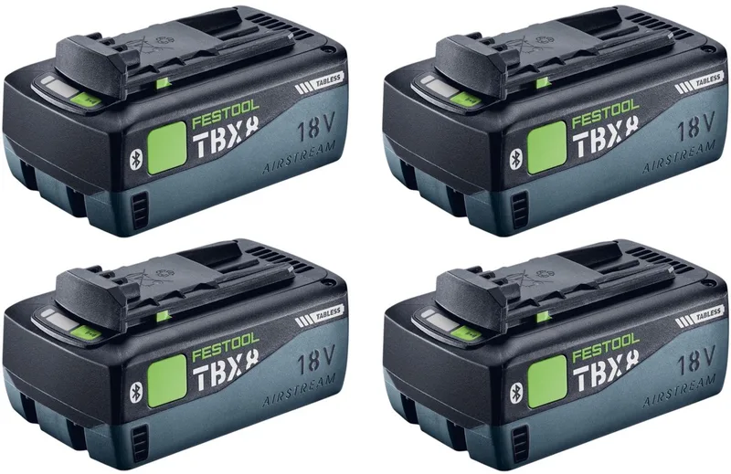 accuset 4x BP 18 TBX 8 ASI Tabless accupack 18 V 8,0 Ah (4x 578746) 8000 mAh Li-ion met laadindicator fra Festool – produktbillede
