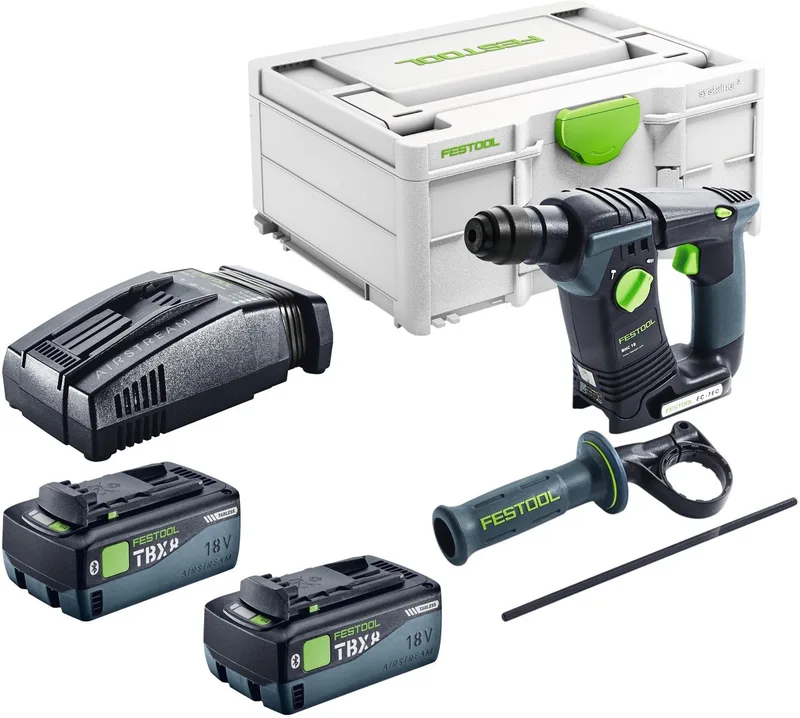 BHC 18-Basic accu-boorhamer 18 V 1,8 J SDS Plus Brushless + 2x accu 8,0 Ah + snellader + Systainer by Festool – product image