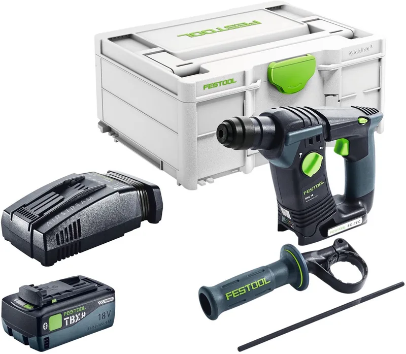 BHC 18-Basic accuboorhamer 18 V 1,8 J SDS Plus Brushless + 1x accu 8,0 Ah + snellader + Systainer by Festool – product image