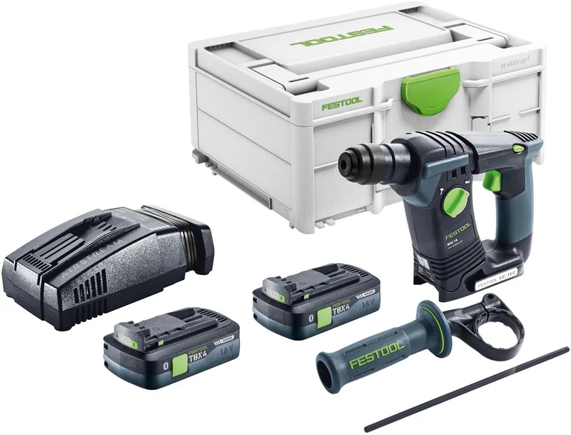 BHC 18-Basic accuboorhamer 18 V 1,8 J SDS Plus Brushless + 2x accu 4,0 Ah + snellader + Systainer von Festool – Produktbild
