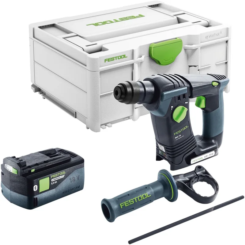BHC 18-Basic accuboormachine 18 V 1,8 J SDS Plus Brushless + 1x accu 5,0 Ah + Systainer - zonder oplader von Festool – Produktbild