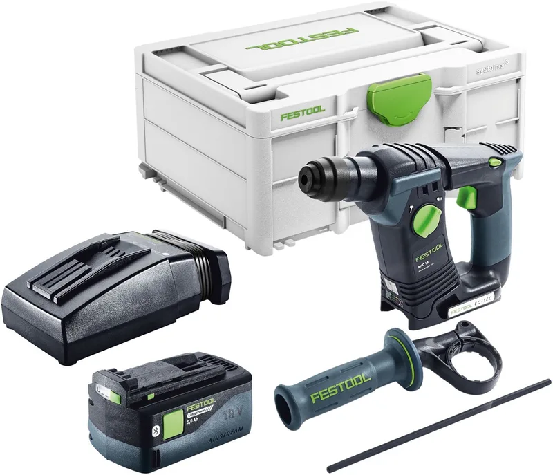 BHC 18-Basic accuboormachine 18 V 1,8 J SDS Plus Brushless + 1x accu 5,0 Ah + oplader + Systainer by Festool – product image