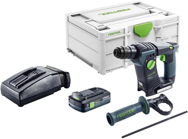 BHC 18-Basic accuklopboormachine 18 V 1,8 J SDS Plus Brushless + 1x accu 4.0 Ah + lader + systainer von Festool – Produktbild
