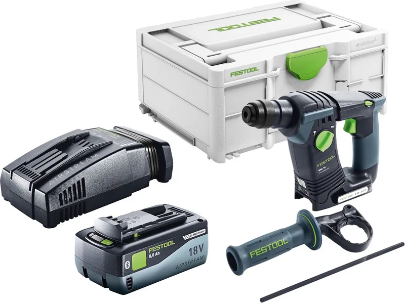 BHC 18 Basic accuklopboormachine 18 V 1,8 J SDS Plus Brushless + 1x accu 8.0 Ah + snellader + systainer de Festool – image du produit