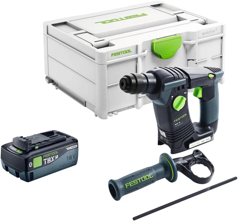 BHC 18 Basic accuklopboormachine 18 V 1,8 J SDS Plus Brushless + 1x accu 8.0 Ah + snellader + systainer de Festool – image du produit