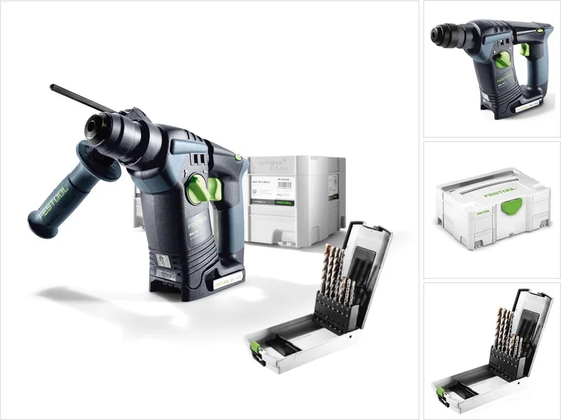 BHC 18 Li-Basic accu-boorhamer 18 V (574723) 25 Nm borstelloos Solo in Systainer + 7-delige boorset – zonder accu, zonder oplader van Festool – productafbeelding