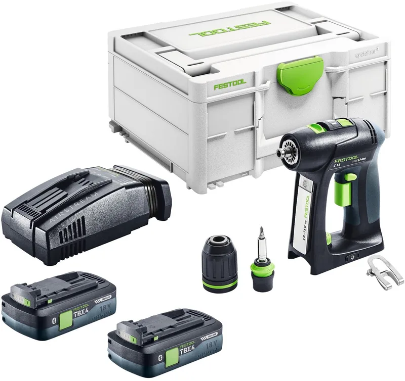 C 18-Basic accuboormachine 18 V 45 Nm borstelloos + 2x accu 4,0 Ah + snellader + Systainer by Festool – product image