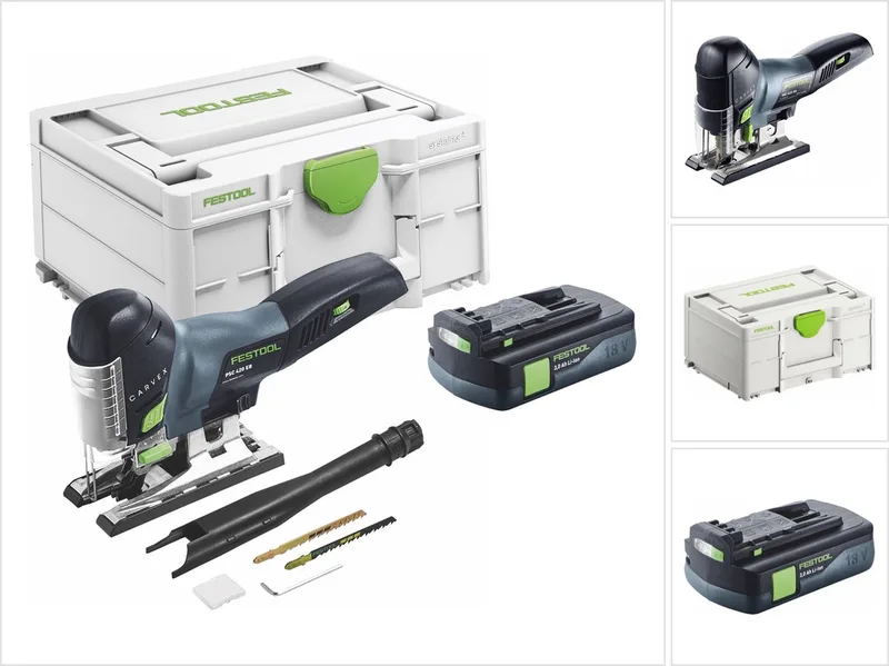 CARVEX PSC 420-Basic accu-pendelzaag 18 V 120 mm borstelloos + 1x accu 3,0 Ah + Systainer - zonder oplader von Festool – Produktbild